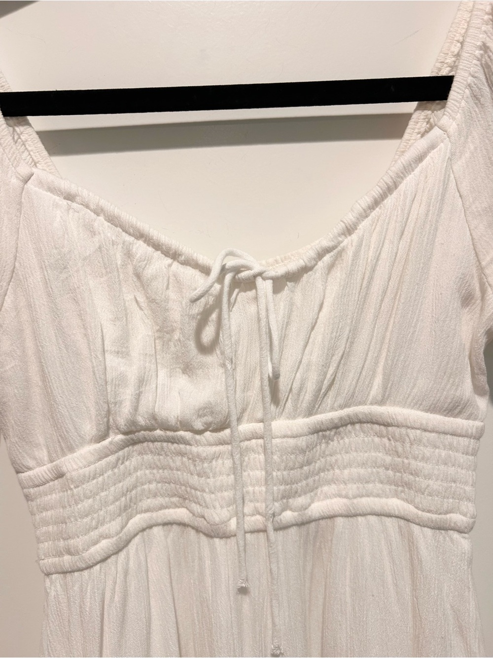Hollister White Babydoll Mini Dress Cottagecore Puff Sleeve Small - Picture 3 of 8